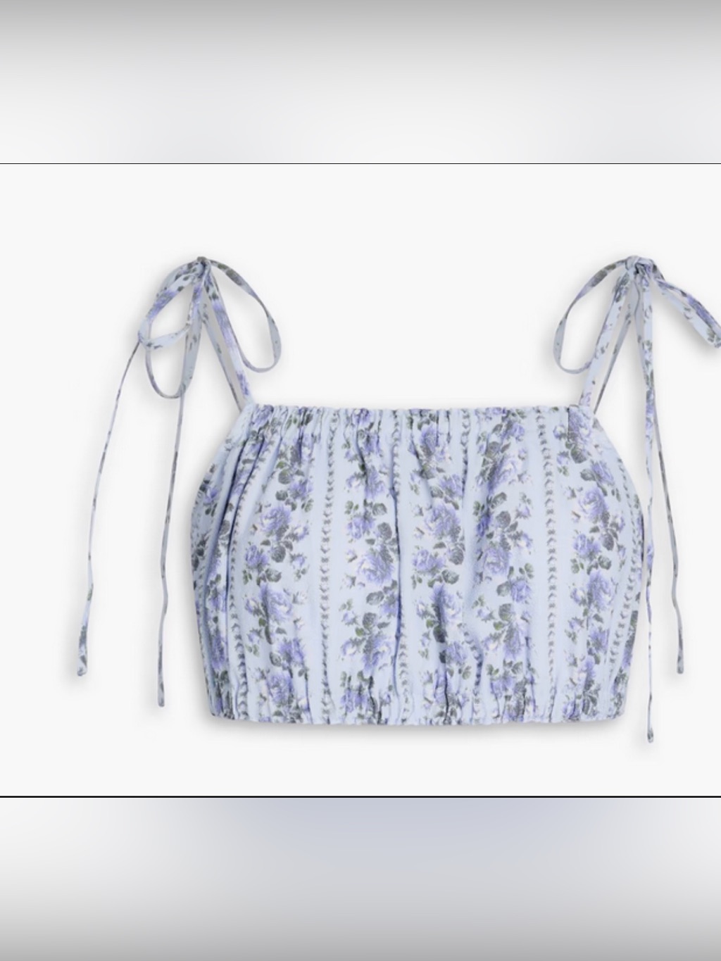Loveshackfancy Simpson Cropped Floral Print Crepe Top M